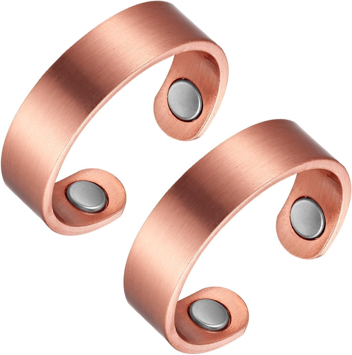 Magnetic Therapy Rings for Men, Copper Ring for Fingers Thumb Solid Pure Copper Jewelry Gift (Set of 4)
