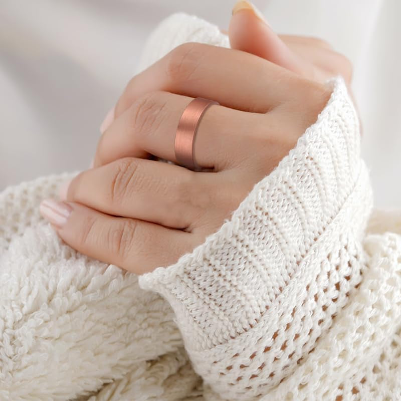 Magnetic Therapy Rings for Men, Copper Ring for Fingers Thumb Solid Pure Copper Jewelry Gift (Set of 4)