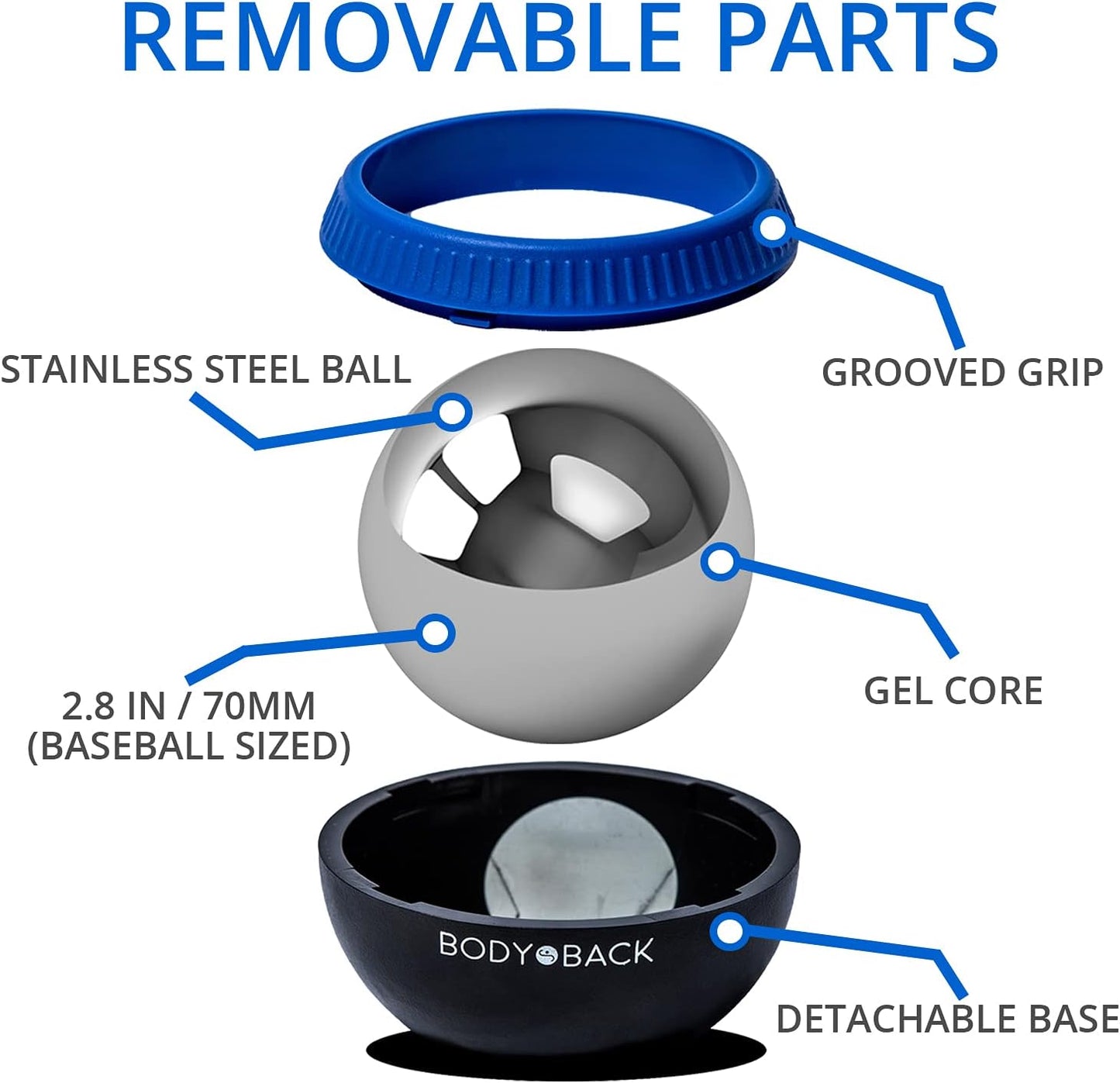 Glacier Ball - Cryosphere Therapy Massage Roller Ball, Ice Roller Ball, Cold Ball for Plantar Fasciitis Relief with Removable Ice Roller for Face or Lacrosse Ball Rolling