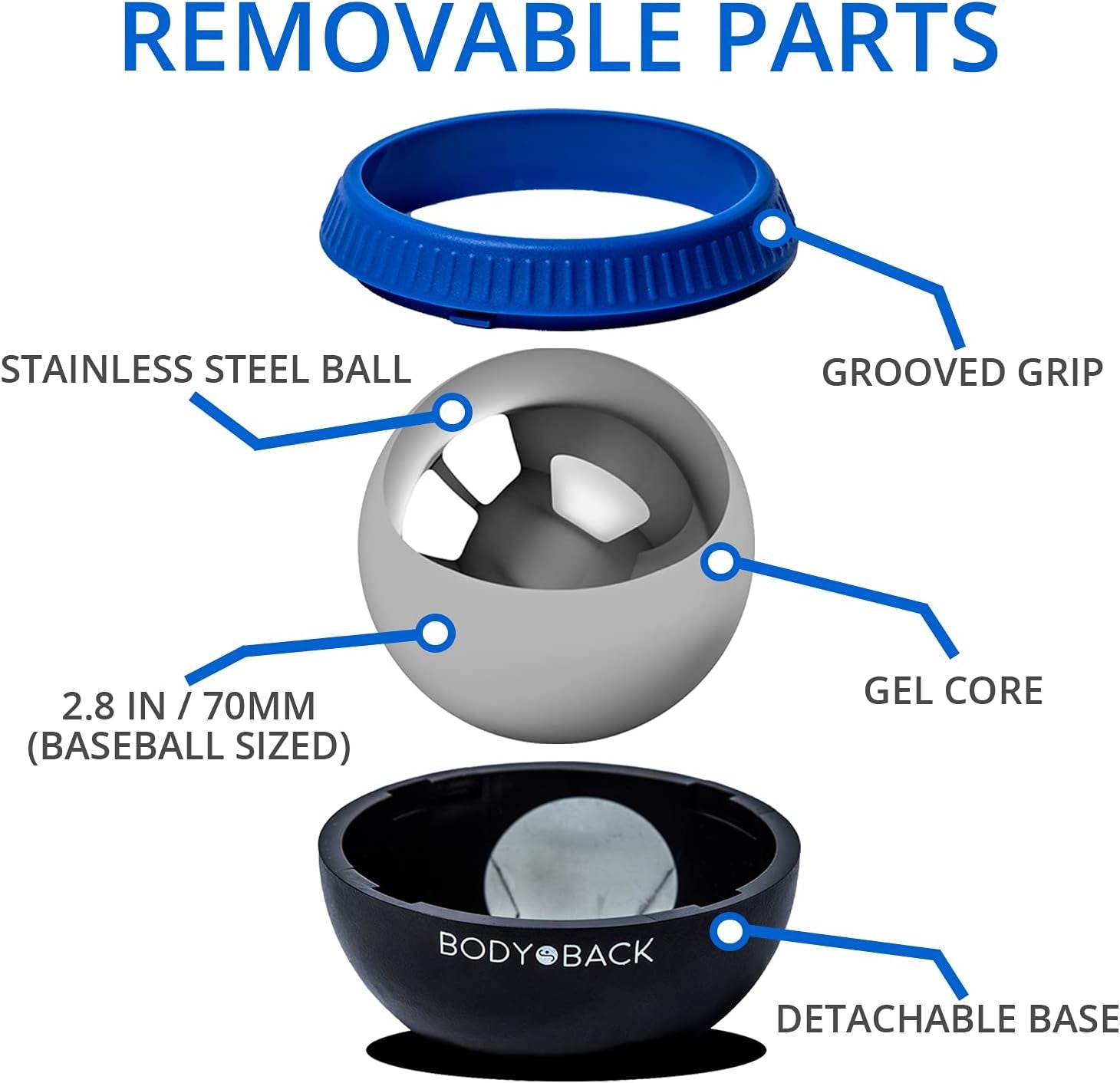 Glacier Ball - Cryosphere Therapy Massage Roller Ball, Ice Roller Ball, Cold Ball for Plantar Fasciitis Relief with Removable Ice Roller for Face or Lacrosse Ball Rolling